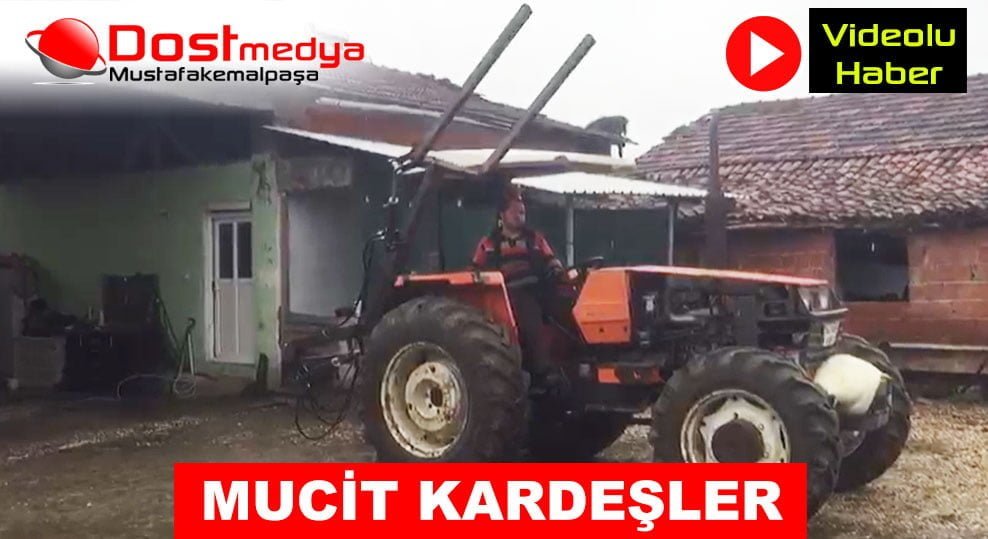 Mucit Kardeşlerden Saman Balyası Toplama Makinesi
