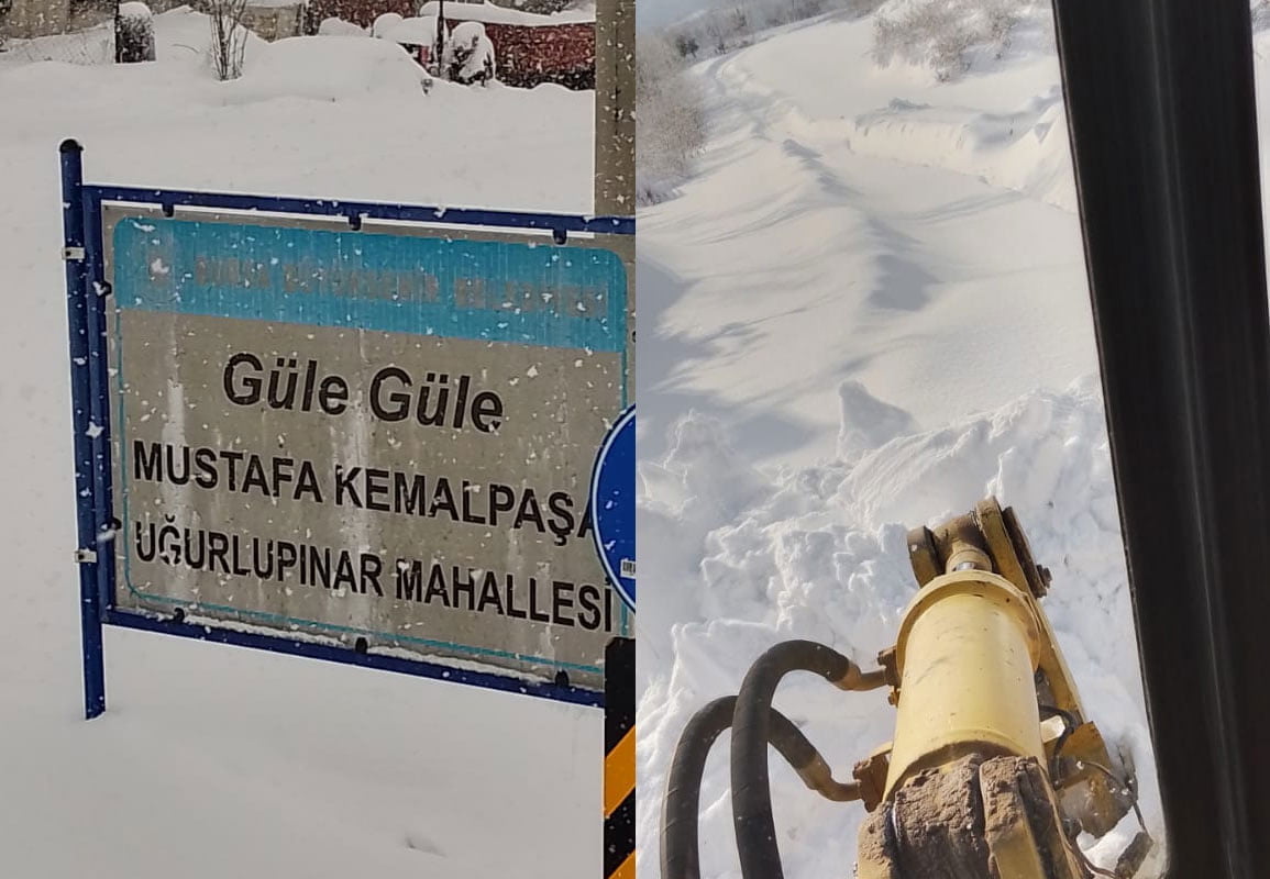 Mustafakemalpaşa Dağ Köyleri'nde Kar 2.5 Metreye Ulaştı