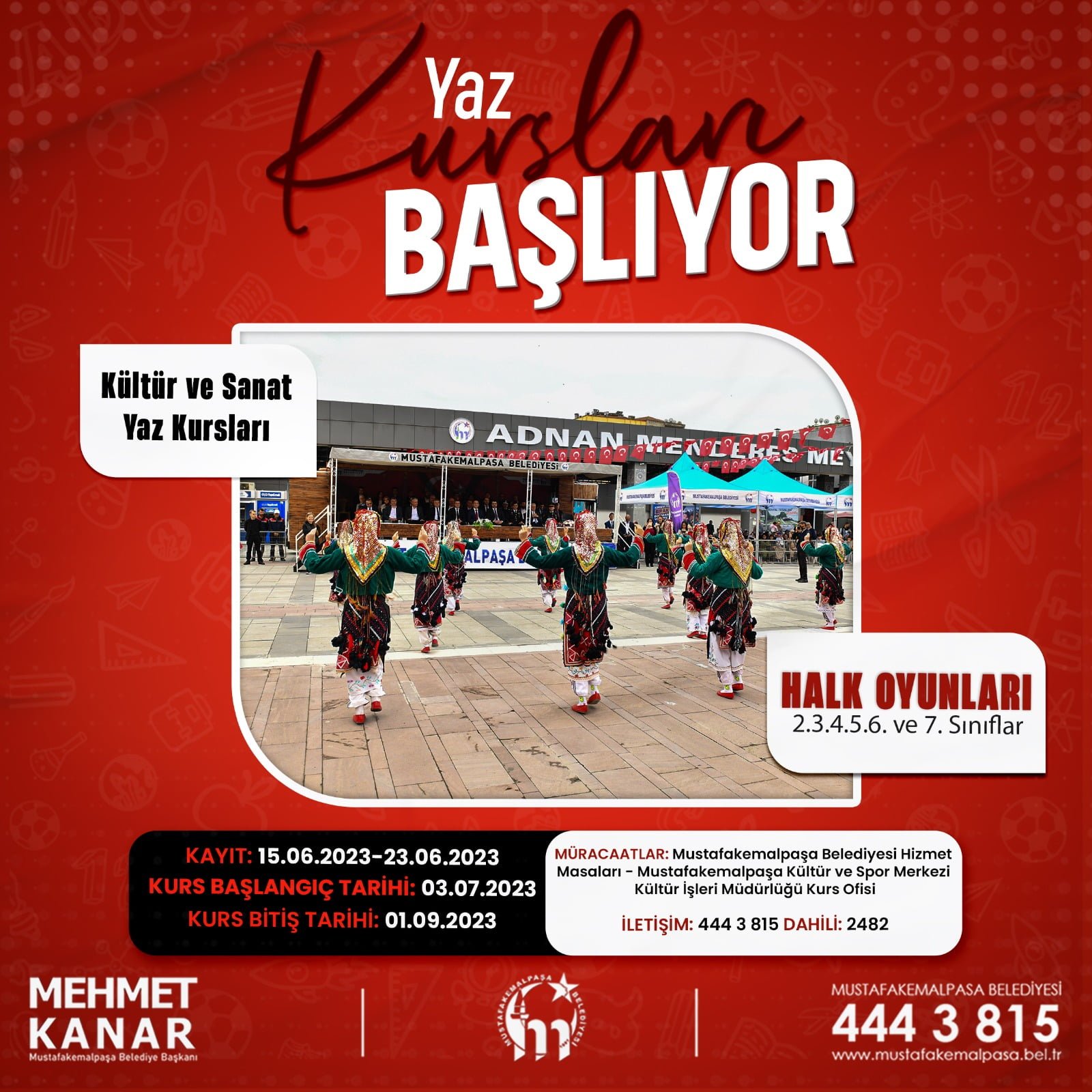 MUSTAFAKEMALPAŞA KÜLTÜR SANAT YAZ KURSLARI BAŞLIYOR