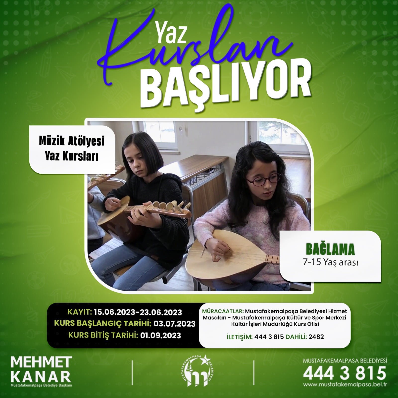 MUSTAFAKEMALPAŞA KÜLTÜR SANAT YAZ KURSLARI BAŞLIYOR