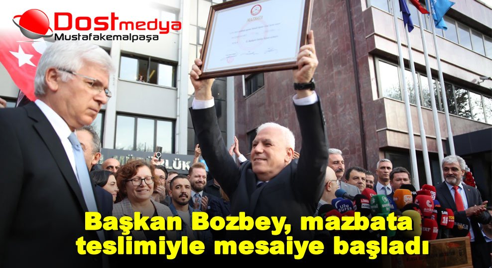 Başkan Bozbey, mazbata teslimiyle mesaiye başladı