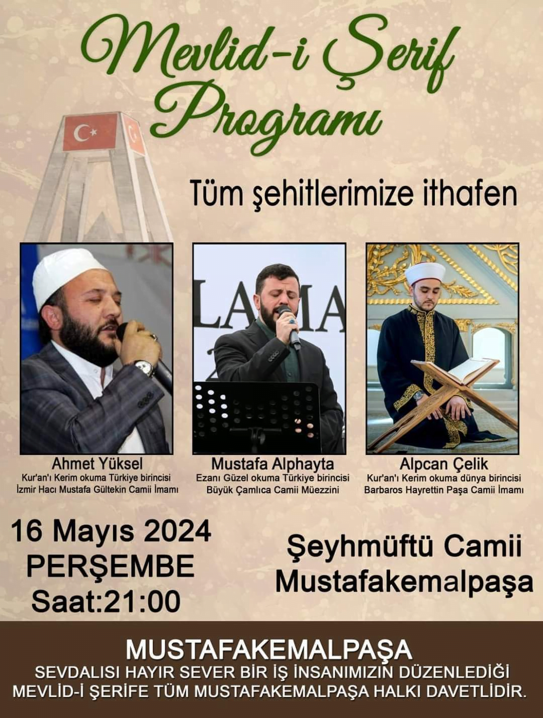 Şehitleri Anma Mevlidi Şeyhmüftü Camii'nde