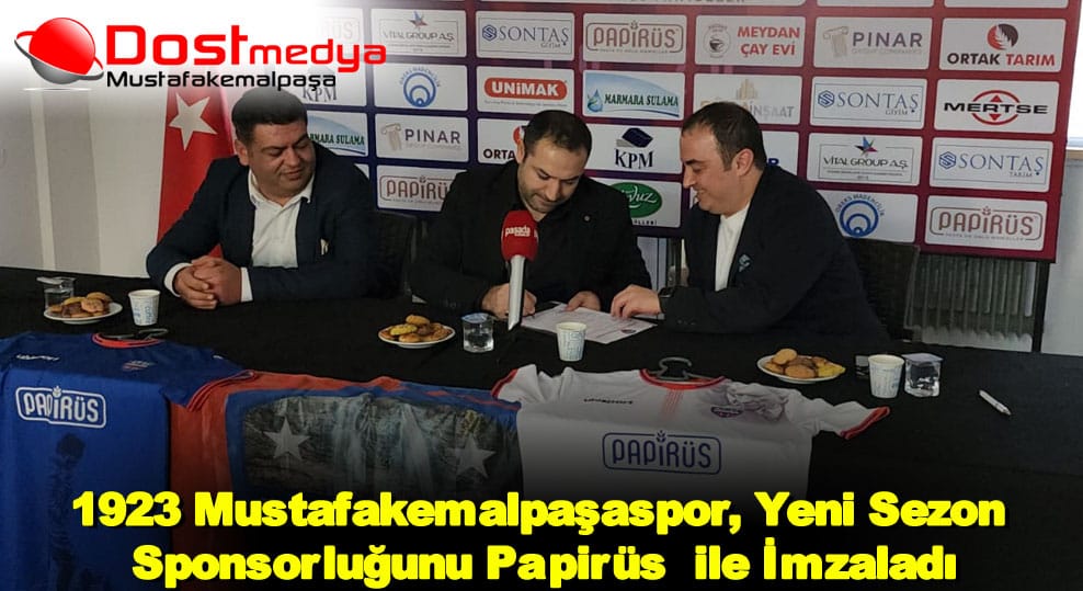 1923 Mustafakemalpaşaspor, Yeni Sezon Sponsorluğunu Papirüs  ile İmzaladı