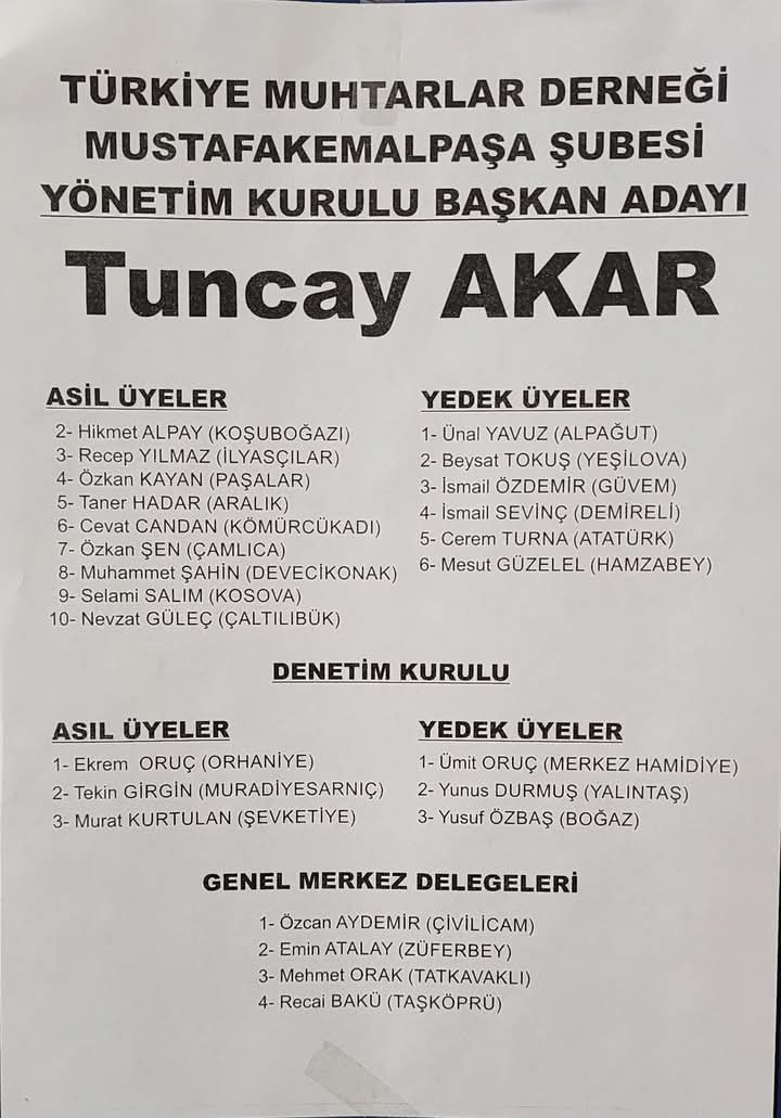 Muhtarlar Derneği Kongresi Yapıldı 