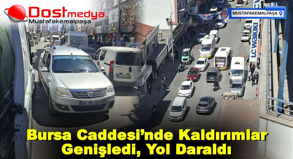 Bursa Caddesi’nde Kaldırımlar Genişledi, Yol Daraldı