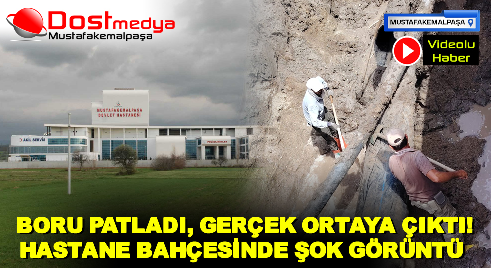 HASTANE BAHÇESİNDE ATIK SU SKANDALI! BORUNUN GERÇEĞİ PATLAYINCA ORTAYA ÇIKTI