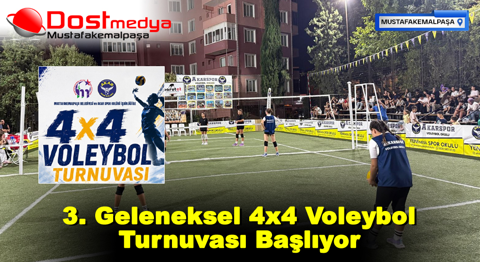 3. Geleneksel 4×4 Voleybol Turnuvası Başlıyor