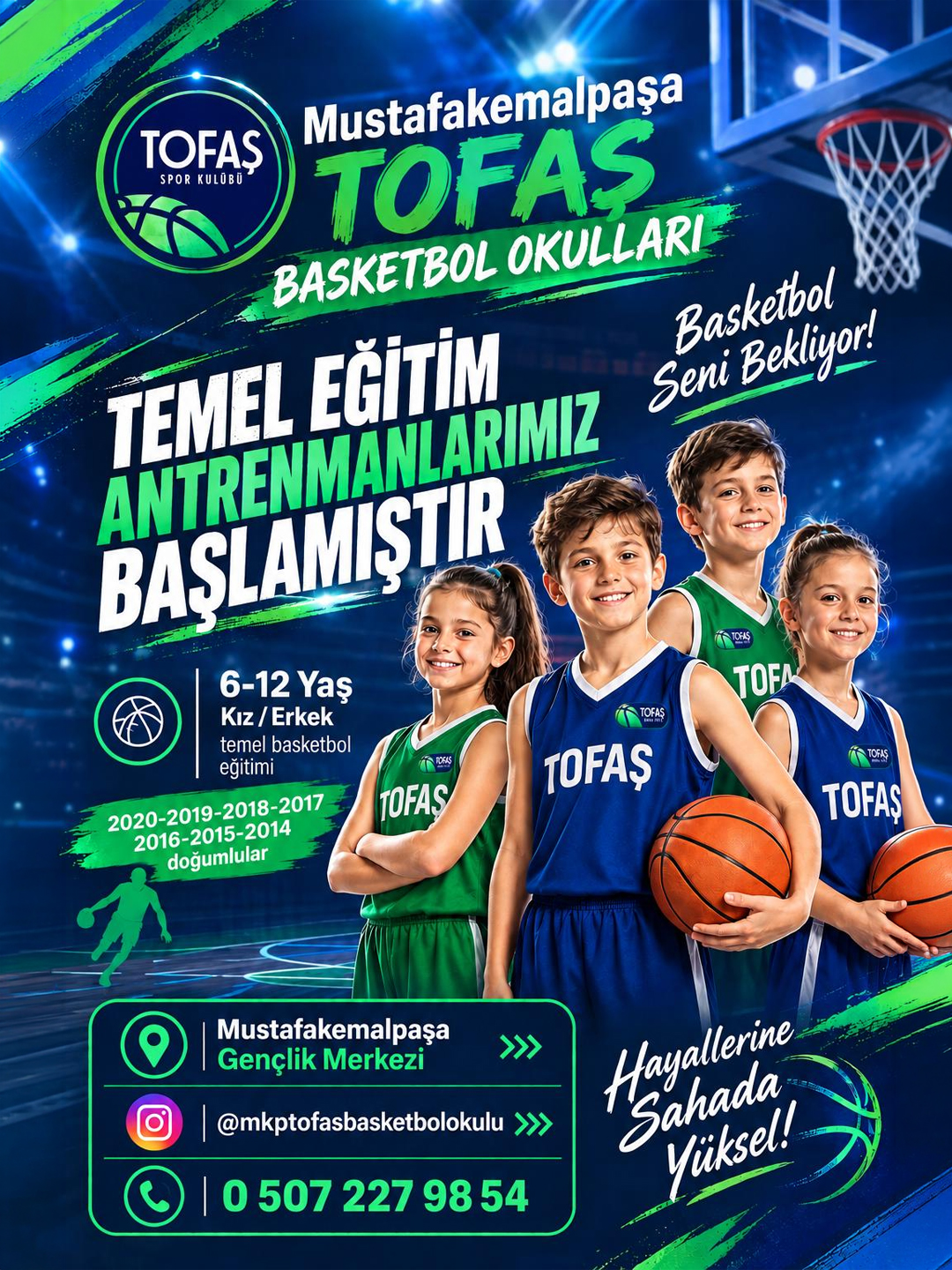Tofaş Basketbol Okulu’nda Geleceğin Yıldızları Yetişiyor
